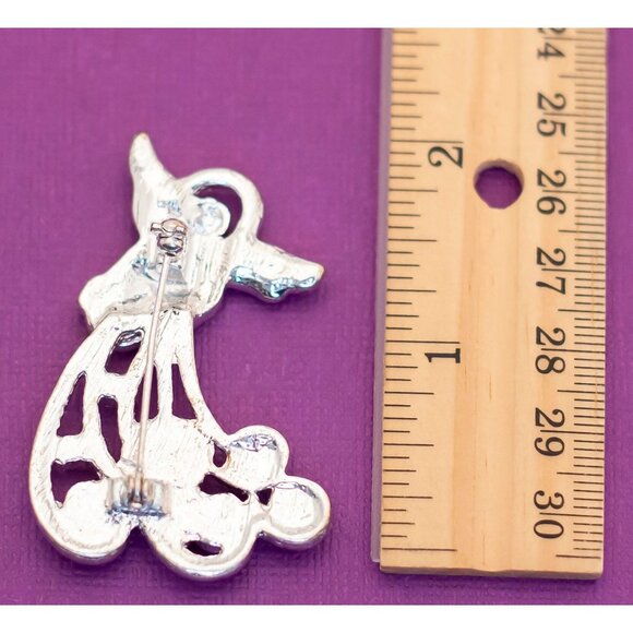 Vintage Mid Century Angel Rhinestone Silver Tone Brooch - Q9 - Picture 3 of 3